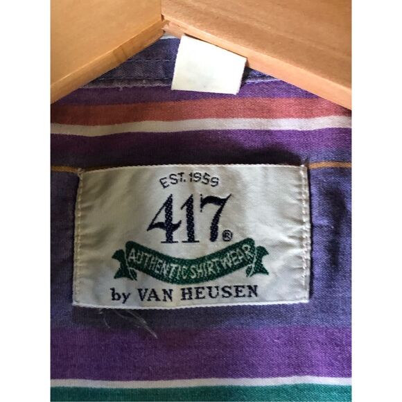 Vintage 417 By Van Heusen Cotton Bottom Down Shirt SZ XL - Picture 7 of 9